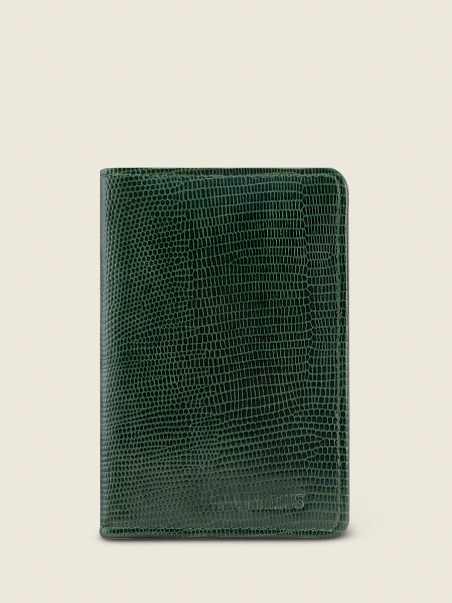 Foto-Ansicht-Vorderseite-Etui-für-Reisepass-Leder-grün-Etui-für-Reisepass-1960-Paul-Marius-M64-L-DG