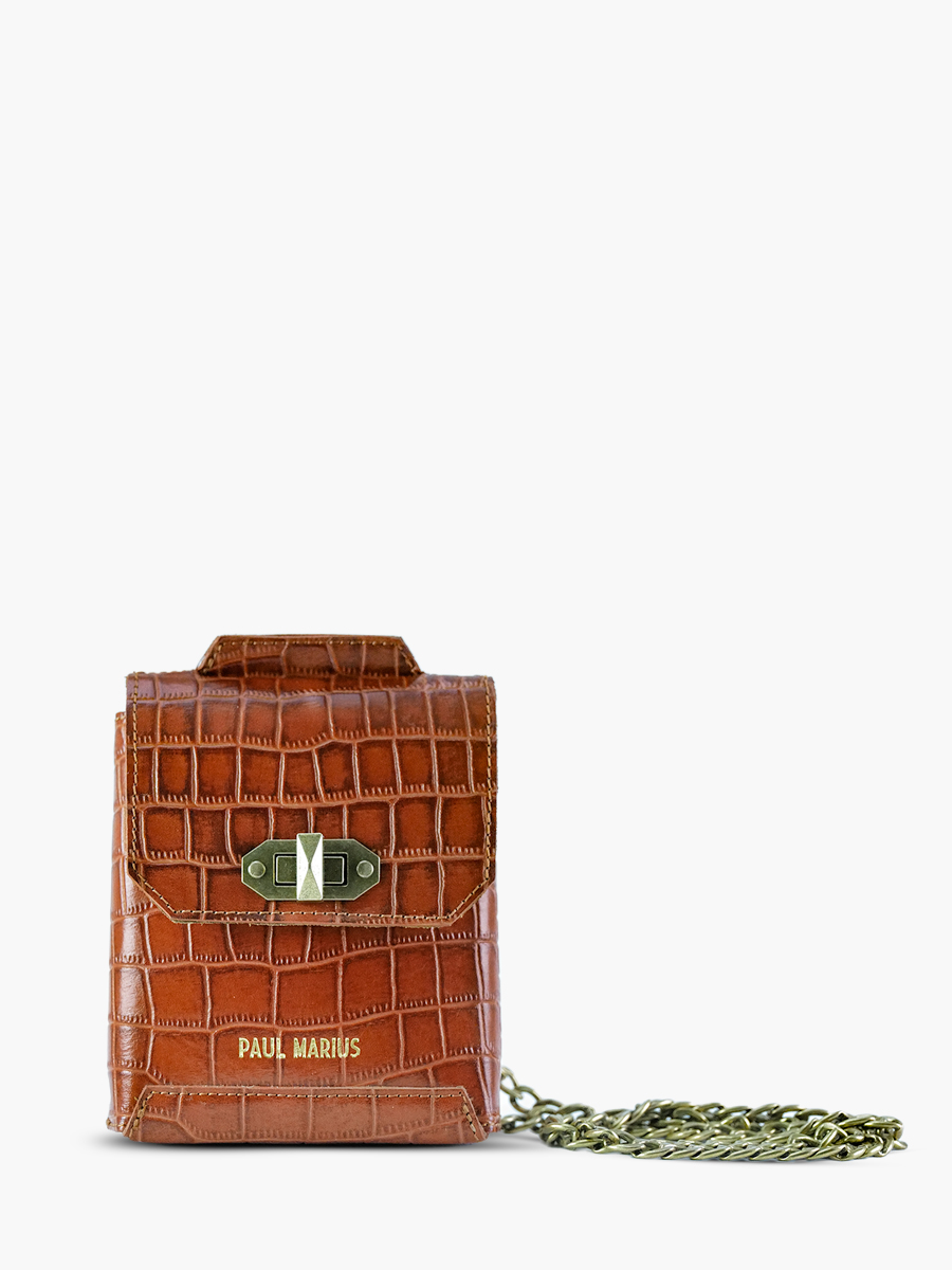 Foto-Vorderansicht-Handytasche-Leder-Damen-Agathe-Alligator-braun-Paul-Marius-M70-A-L