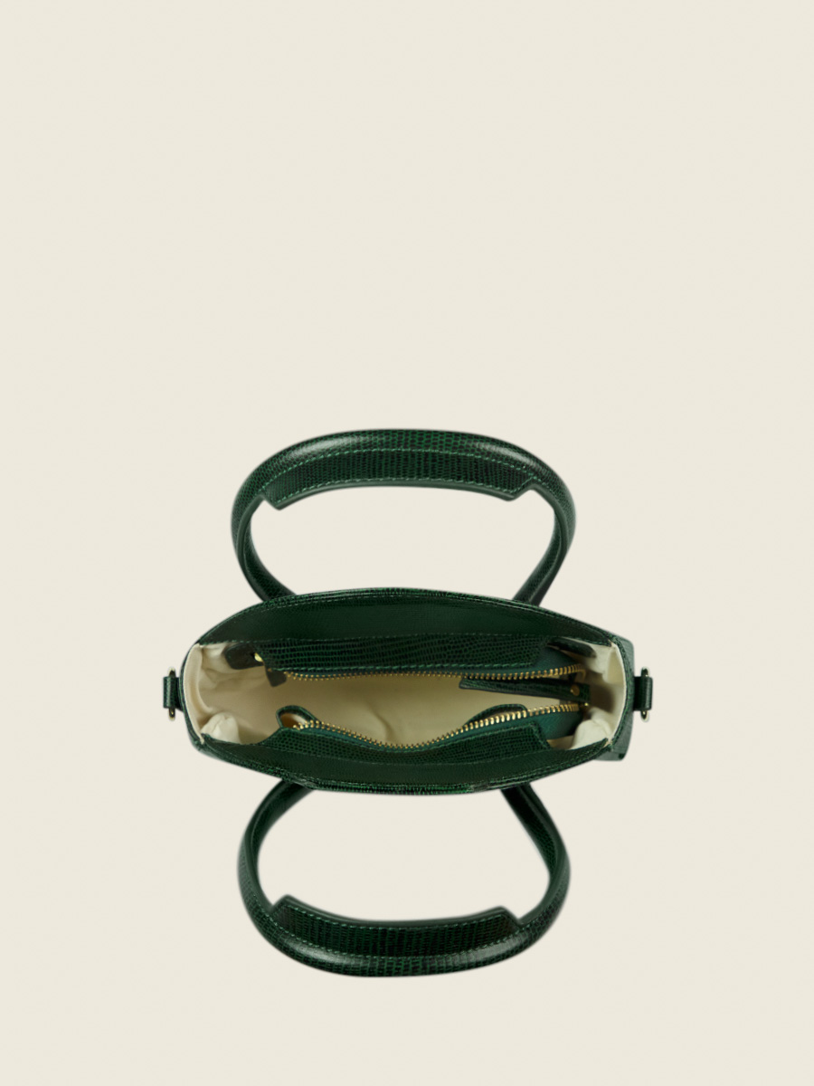 Fotoansicht-Handtasche-grünes Leder-Aline-1960-Malachit-Paul-Marius-W34-L-DG