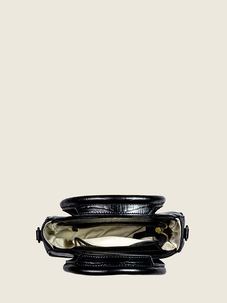 Fotoansicht Innenraum Handtasche aus schwarzem Leder Aline Heritage tiefschwarz Paul Marius W34 CR B