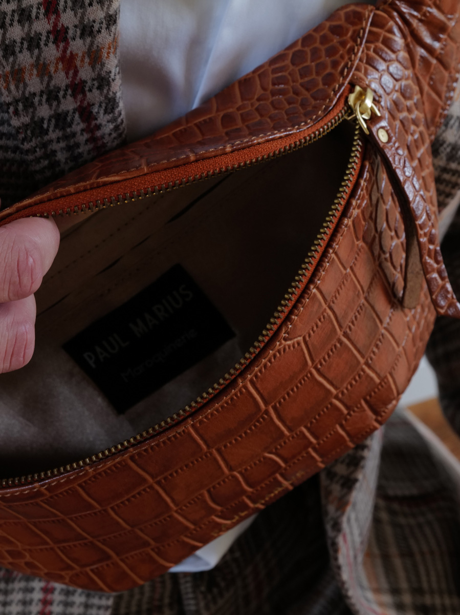 Foto-Trage-Gürteltasche-Leder-Damen-LaBanane-Alligator-braun-Paul-Marius-M503-A-L