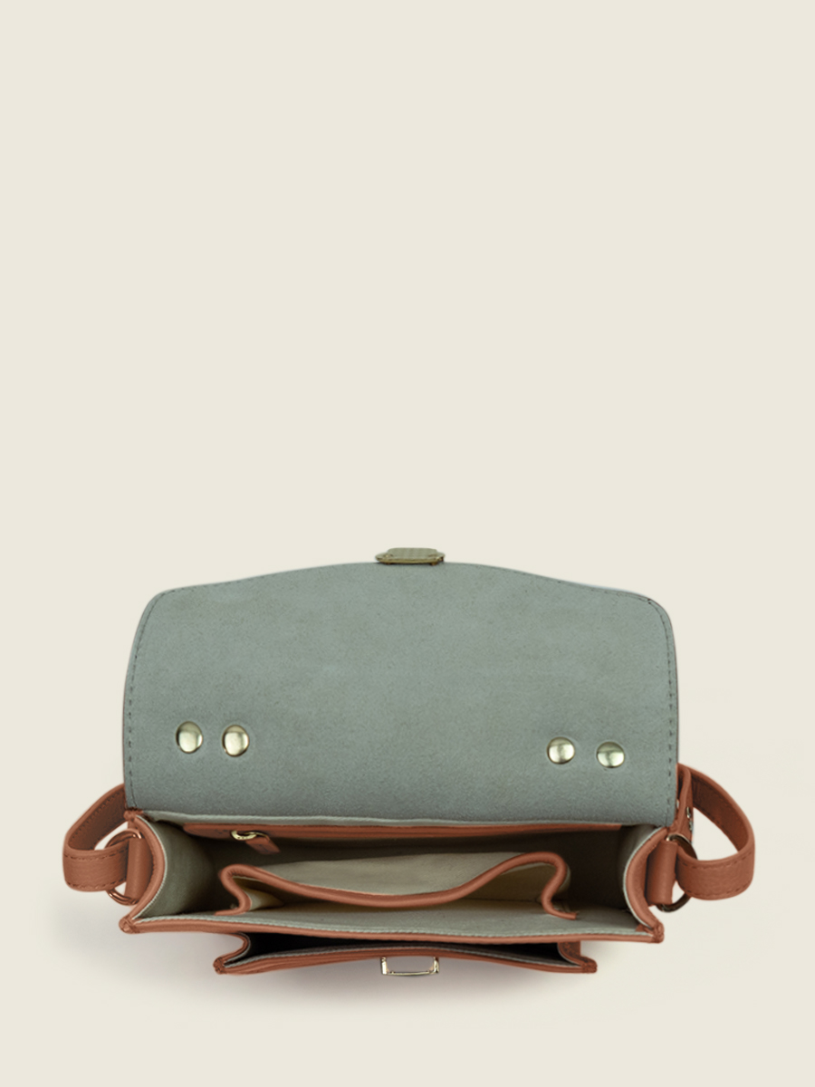 Foto-Innenansicht-Mini-Handtasche-Leder-Damen-braun-Mademoiselle-George-XS-Art-Deco-Karamell-Paul-Marius-W05XS-AD-CA