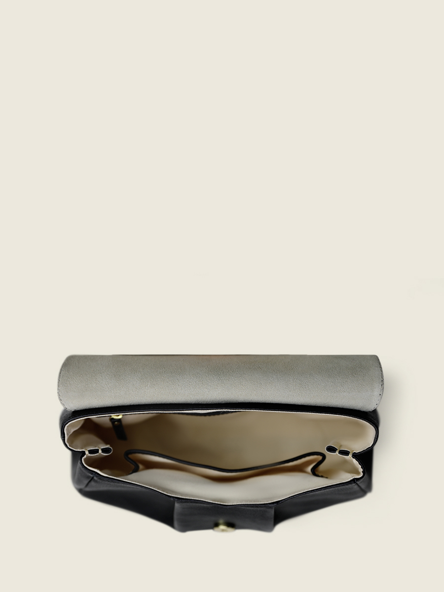 Foto-Rückansicht-Umhängetasche-Leder-schwarz-Suzon-M-Art-Déco-schwarz-Paul-Marius-W25M-AD-B