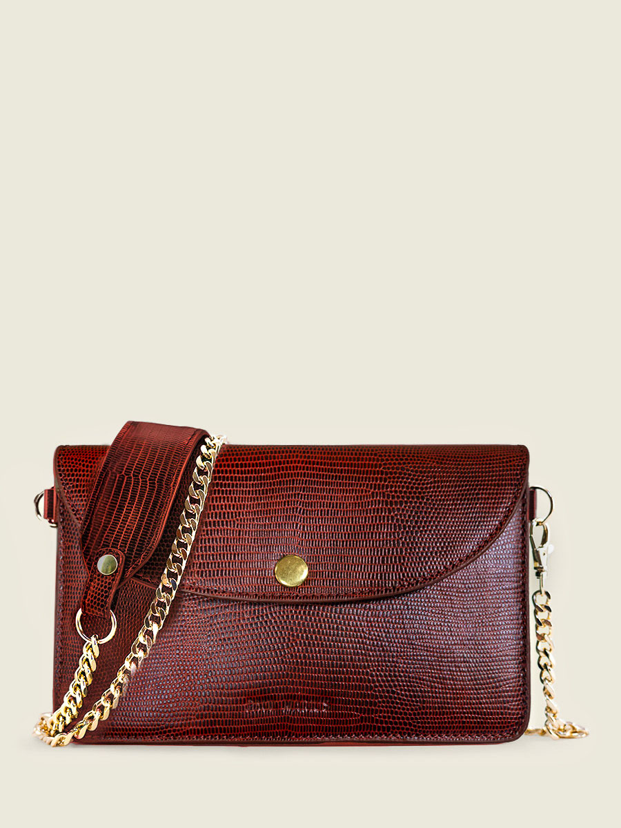 Fotoansicht-Vorderseite-Tasche-Clutch-rotes Leder-Bertille-1960-Paul-Marius-W44-L-R