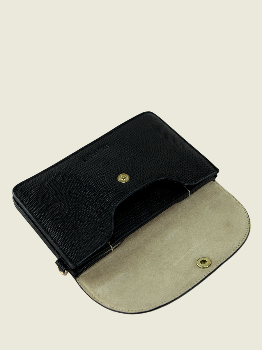 Fotoansicht-Tragetasche-Clutch-Tasche-Leder-schwarz-glänzend-Bertille-1960-Paul-Marius-W44-L-B