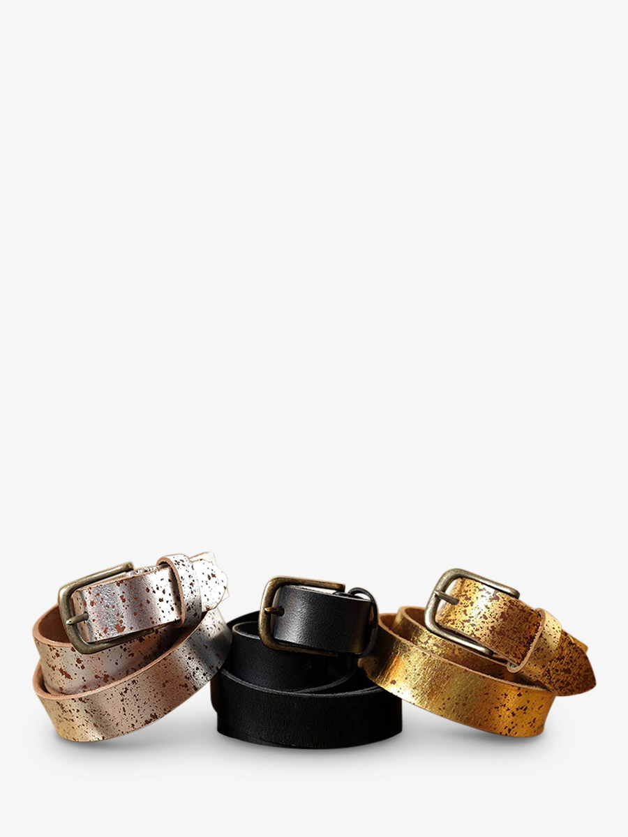 Foto-Seitenansicht-Ledergürtel-für-Damen-und-Herren-schwarz-Gürtel-mit-schwarzer-Schnalle-Paul-Marius-LB-95-B