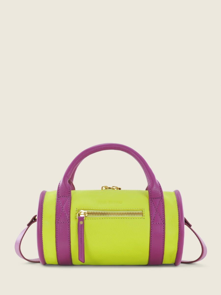 Fotoansicht-Seite-Mini-Handtasche-Leder-grün-violett-Charlie-Sorbet-Apfel-Cassis-Paul-Marius-W30-SB-LGR-P