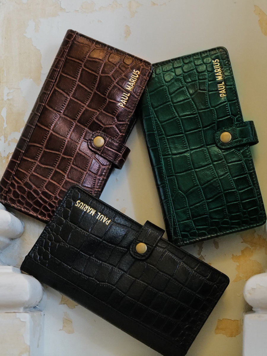 Foto-Tragetasche-Brieftasche-Leder-Damen-LePortefeuille-Charlotte-N2-Alligator-grün-Paul-Marius-M67-A-DG