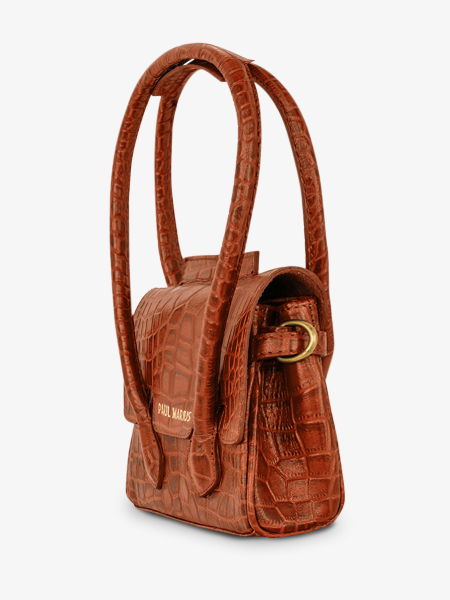 Foto-Seitenansicht-Handtasche-Leder-Damen-Colette-XS-Alligator-braun-Paul-Marius-W28XS-A-L