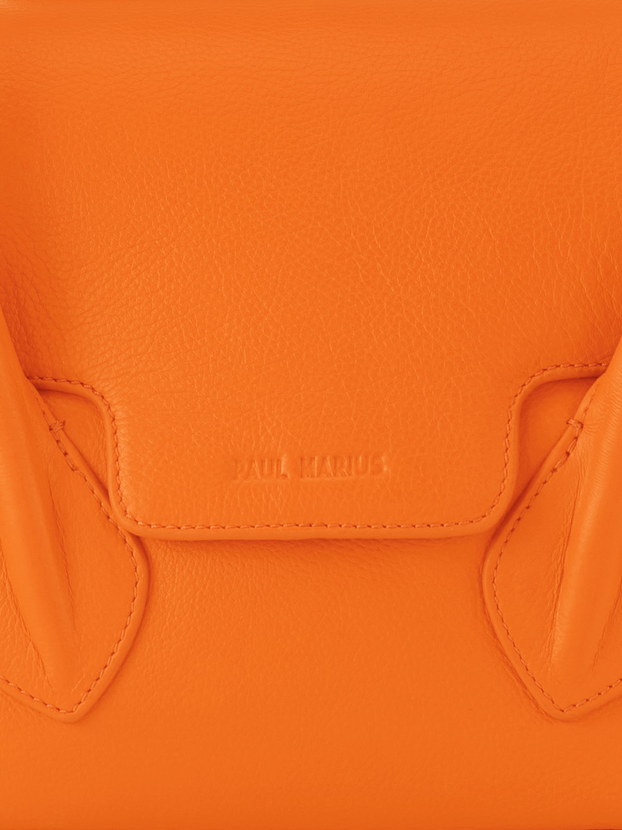 Foto-Fokus-Material-Handtasche-aus-orangefarbenem-Leder-Colette-S-Sorbet-Mango-Paul-Marius-W28S-SB-O