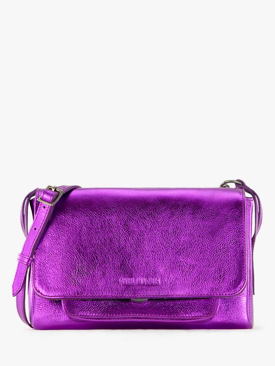 Fotoansicht-Vorderseite-Umhängetasche-Leder-violett-metallic-Diane-S-Bonbon-Paul-Marius-W35S-M-P