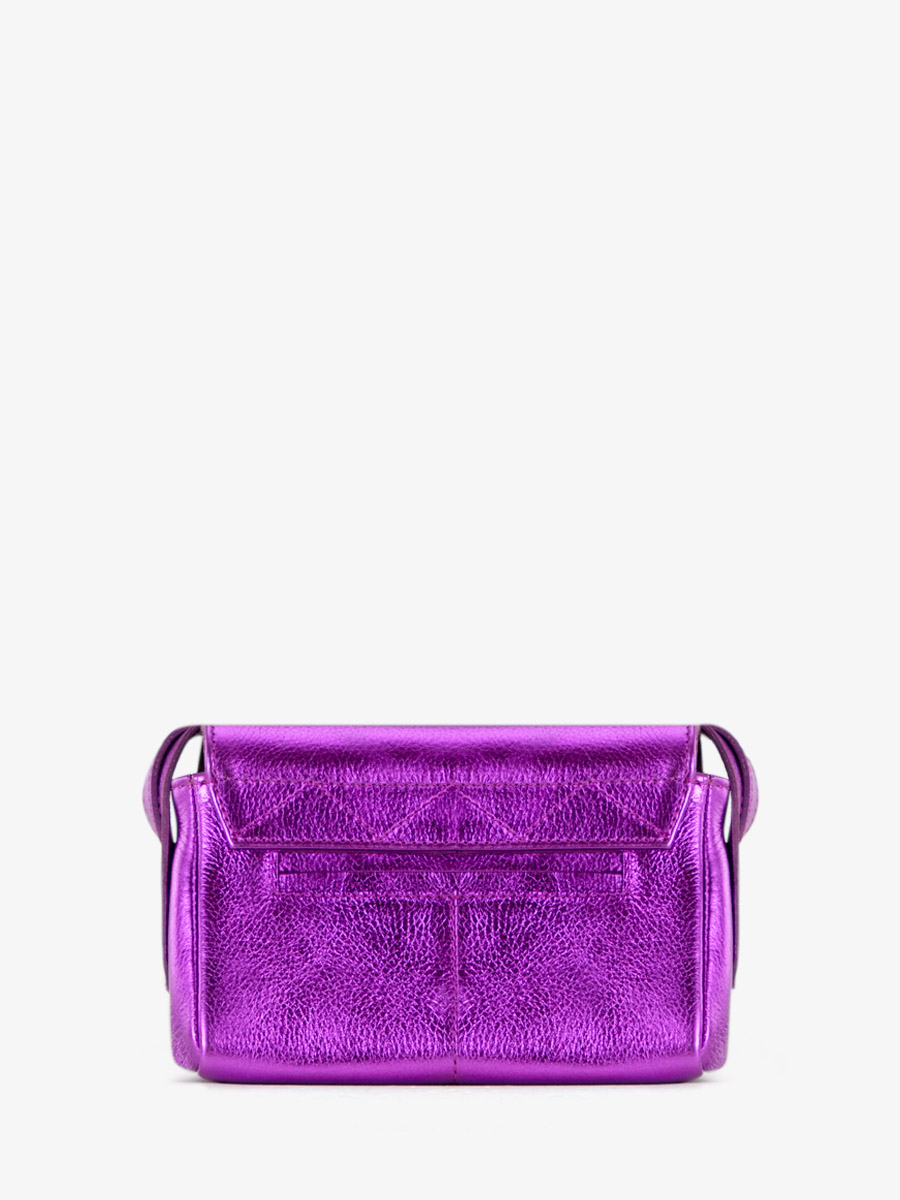 Foto-Ansicht-Rückseite-Mini-Umhängetasche-Leder-violett-metallic-Diane-XS-Bonbon-Paul-Marius-W35XS-M-P
