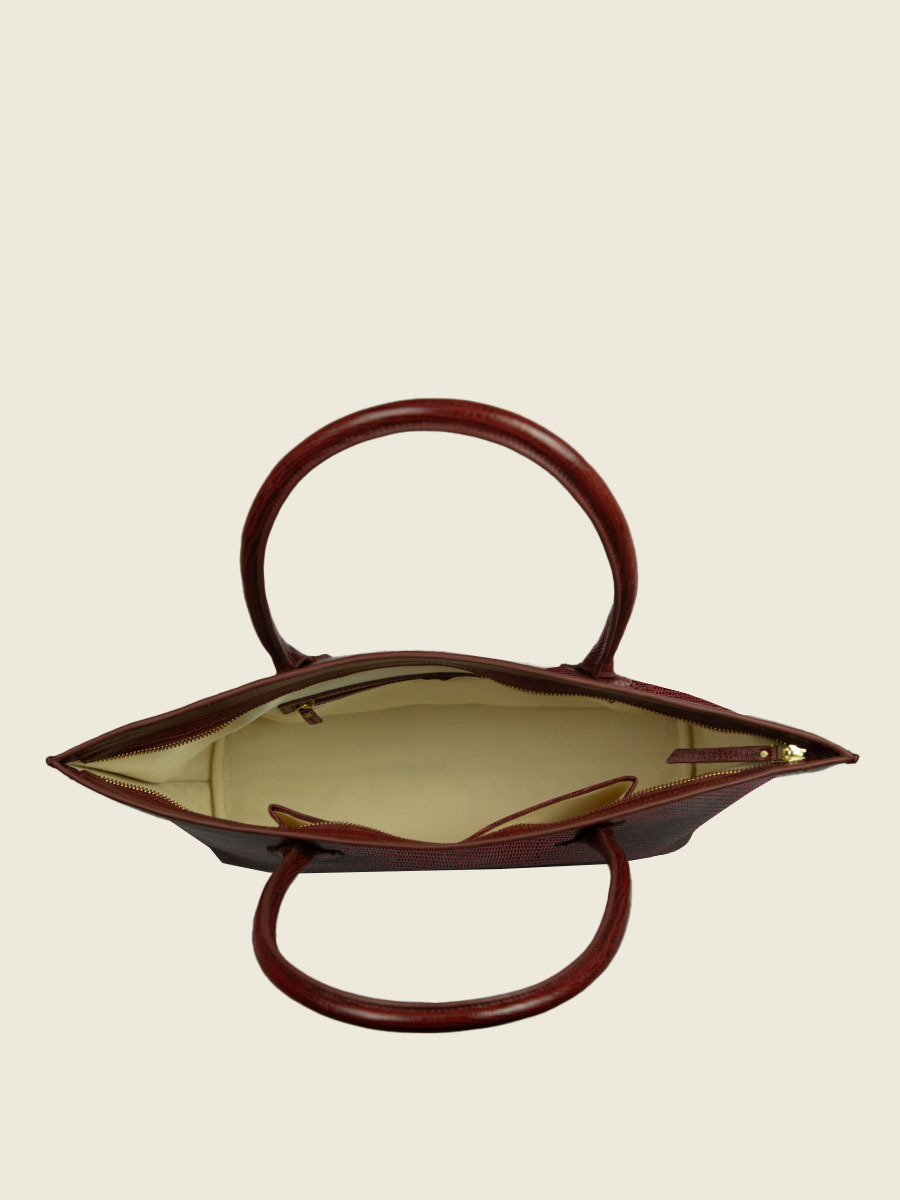 Fotoansicht von innen: Damenhandtasche aus rotem Leder, Edith, 1960, granatrot, Paul Marius, W49 L R