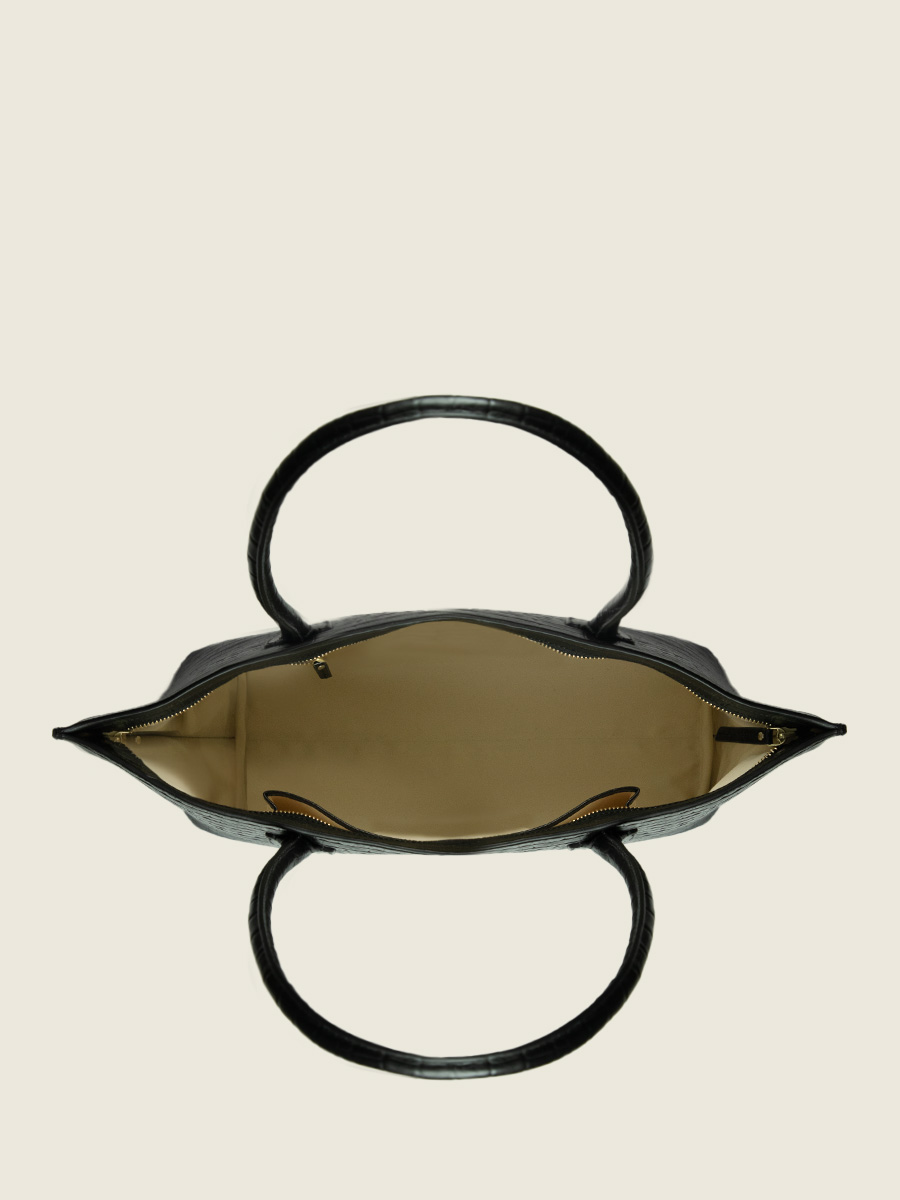 Fotoansicht Innenansicht Handtasche aus schwarzem Leder für Damen Edith Heritage tiefschwarz Paul Marius W49 CR B