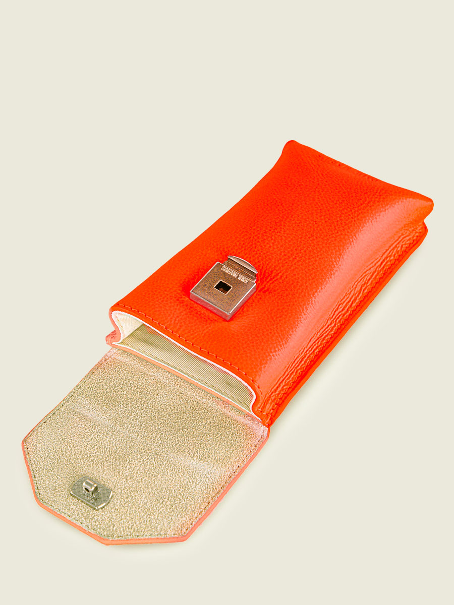 Fotoansicht-Innenansicht-Handytasche-Leder-orange-Eva-Neon-orange-Paul-Marius-M71-NE-O