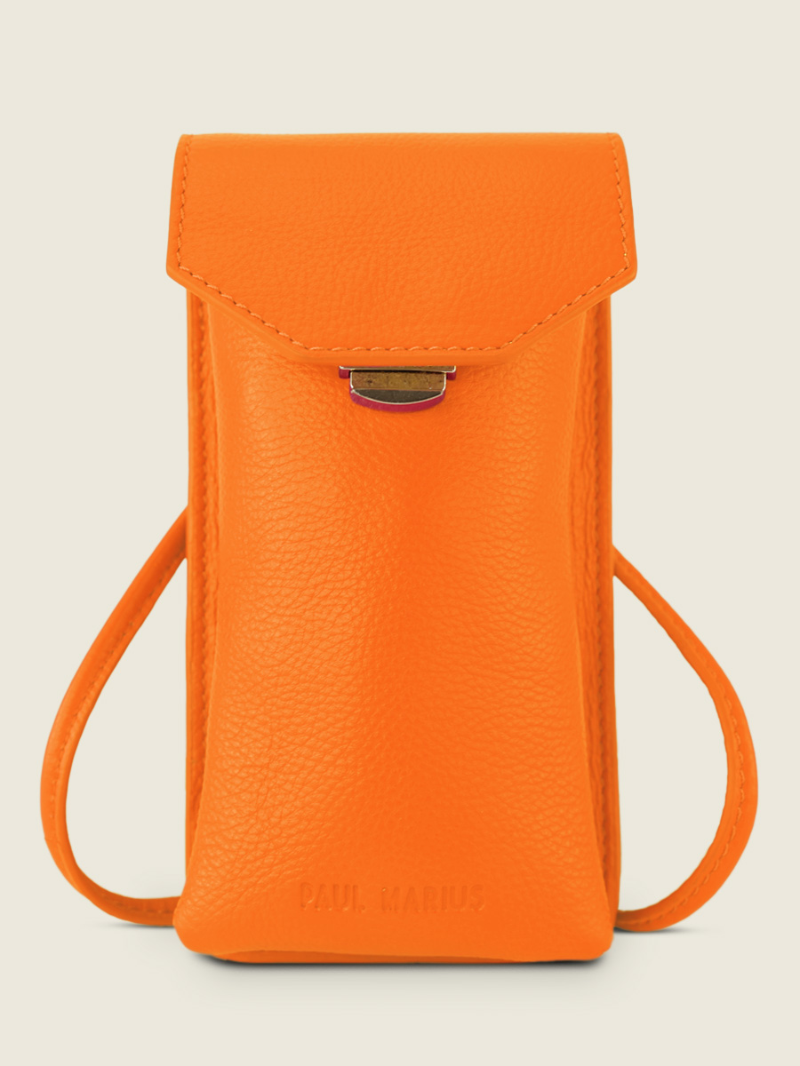 Fotoansicht-Seite-Handytasche-Leder-orange-Eva-Sorbet-Mango-Paul-Marius-M71-SB-O
