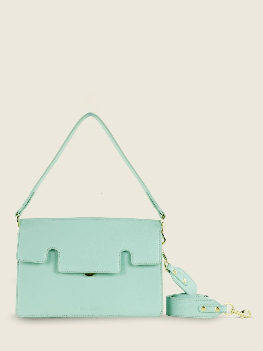 Fotoansicht-Vorderseite-Baguette-Tasche-Leder-blau-Gabrielle-Azur-Himmelblau-Paul-Marius-W42-AZ-L-BLU