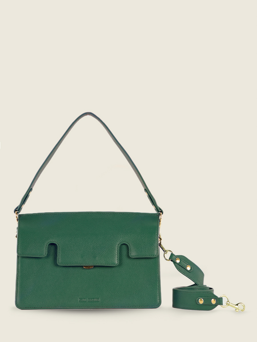 Fotoansicht-Vorderseite-Baguette-Tasche-Leder-grün-Gabrielle-Azur-grün-imperial-paul-marius-w42-az-gr