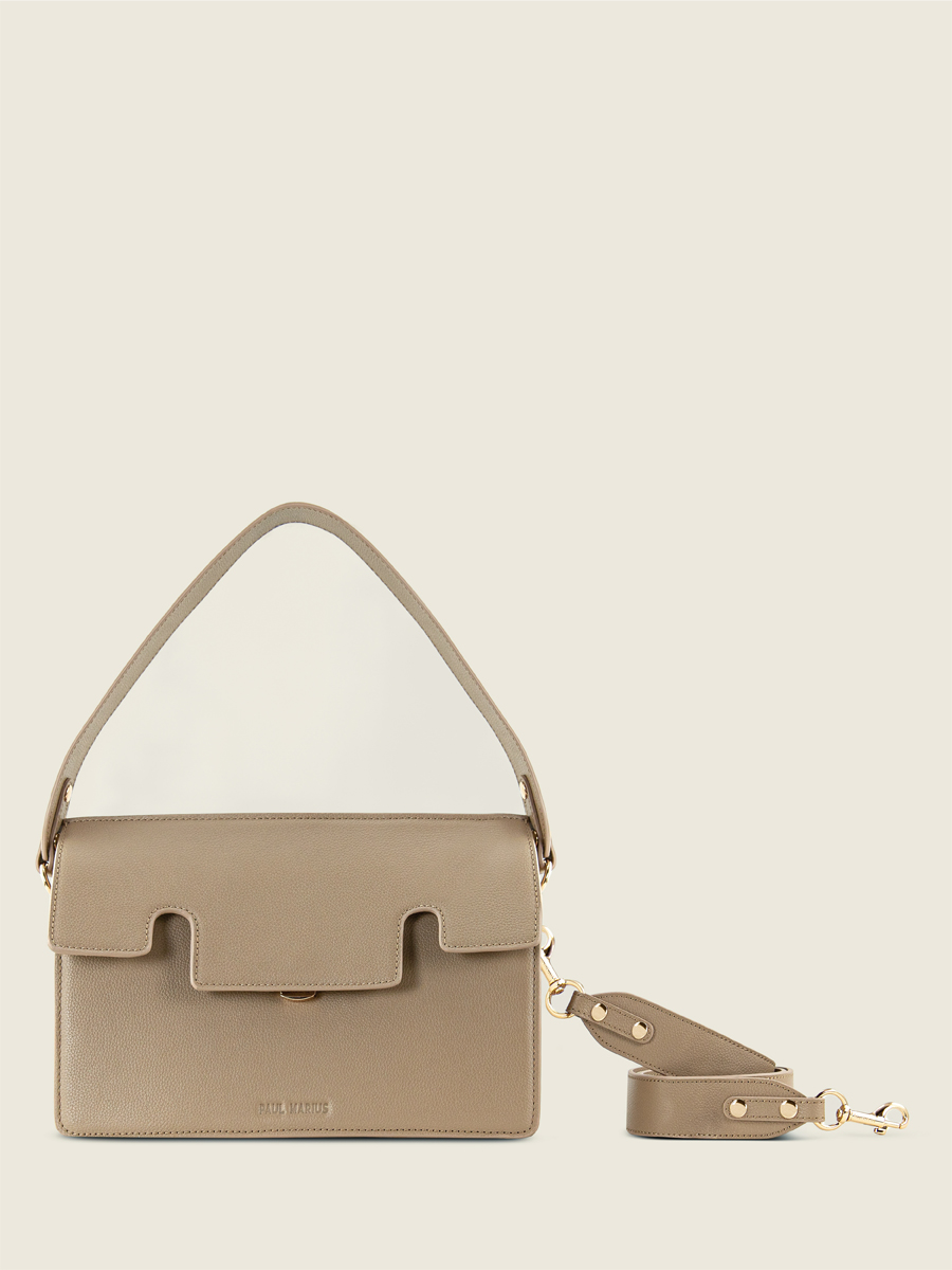 Ledertasche Gabrielle taupe, Ansicht von vorne, W42 BEI