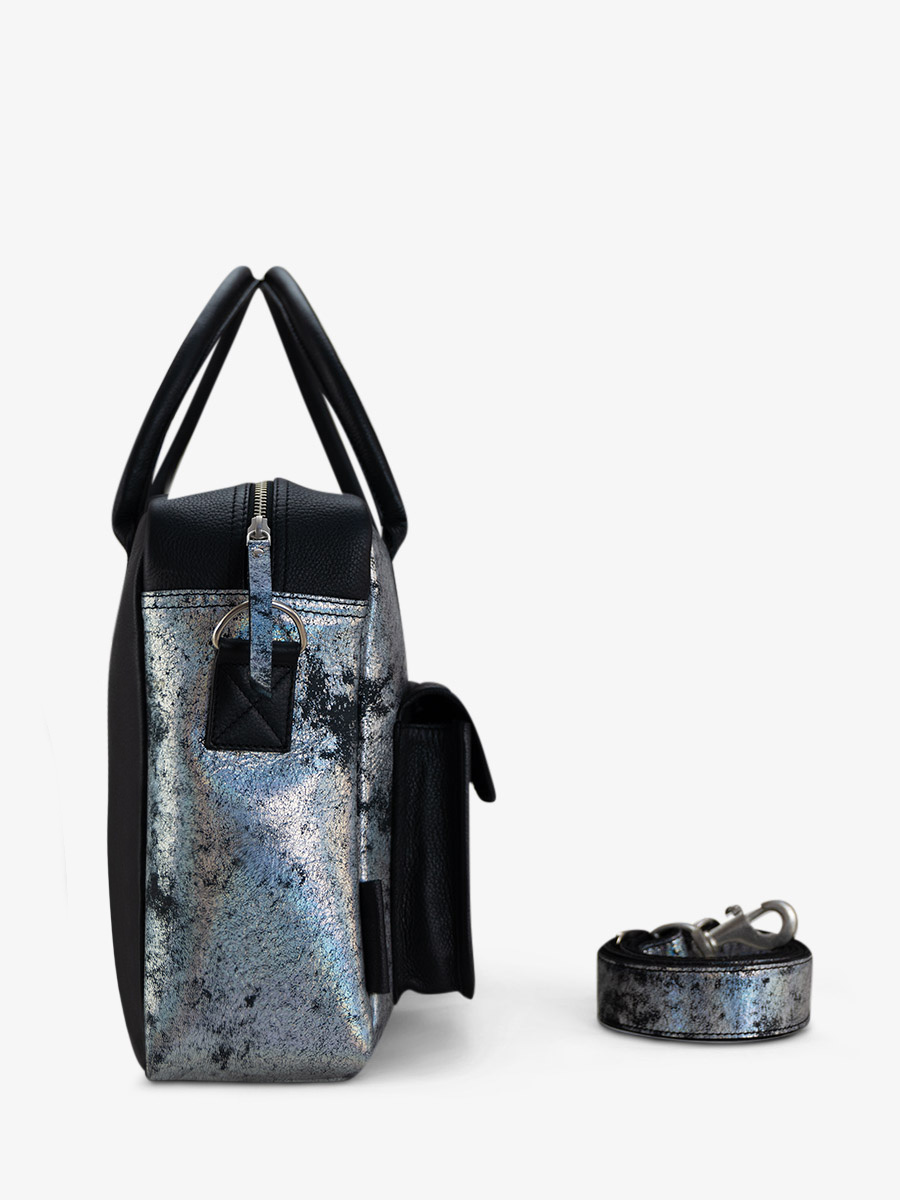 Foto-Ansicht-Seite-Handtasche-Leder-holographisch-ledandy-galaxie-paul-marius-w04-gal