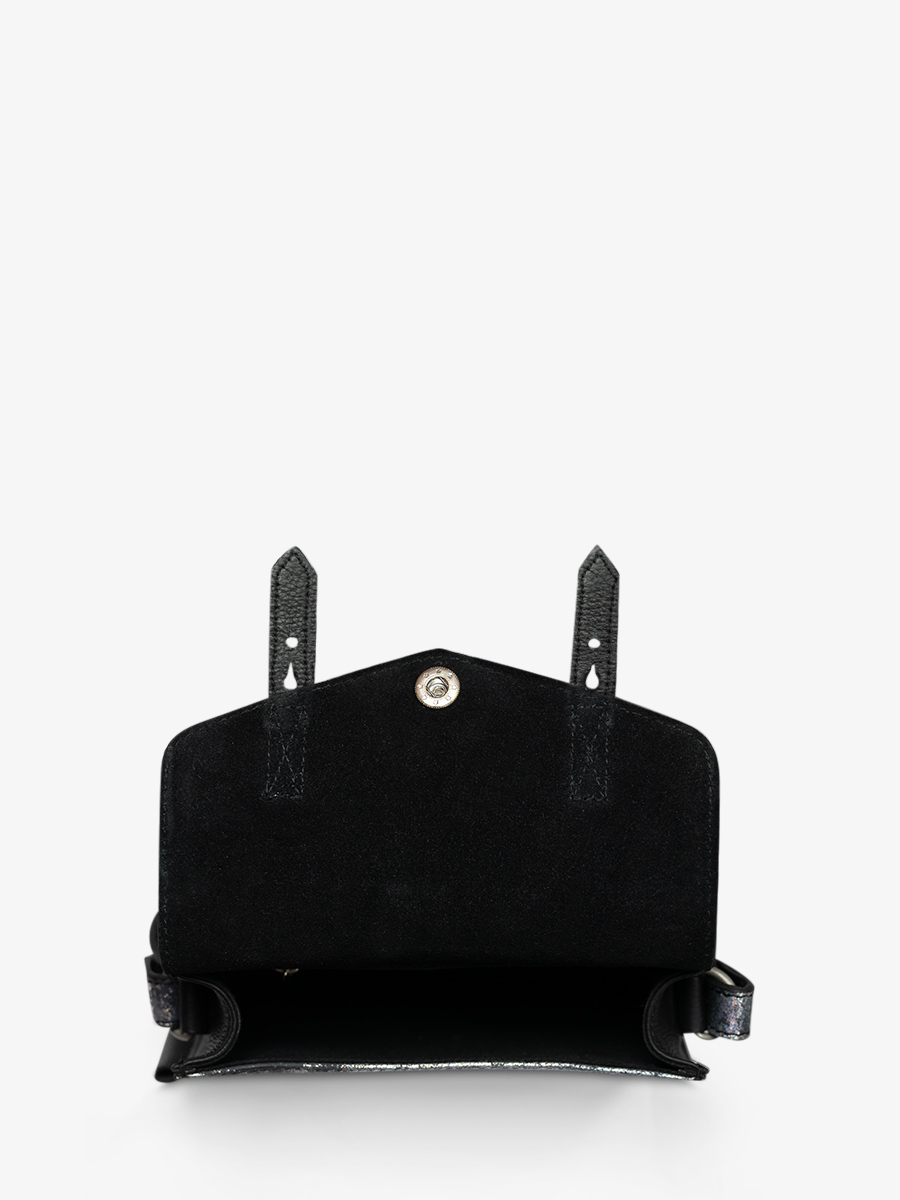 Fotoansicht Innenansicht Schultertasche aus holografischem Leder LeMini Indispensable Galaxie Paul Marius W08S GAL