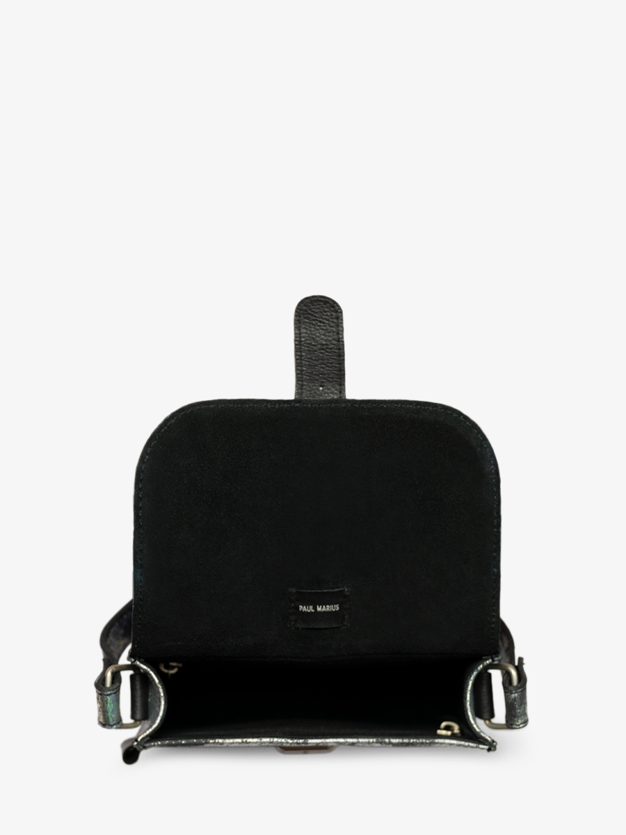 Fotoansicht Innenansicht Umhängetasche aus holografischem Leder L'Essentiel Galaxie Paul Marius M21 GAL