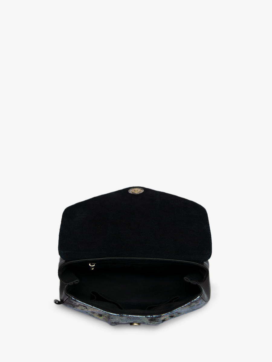 Fotoansicht Innenansicht Umhängetasche aus holografischem Leder Suzon M Galaxie Paul Marius W25M GAL