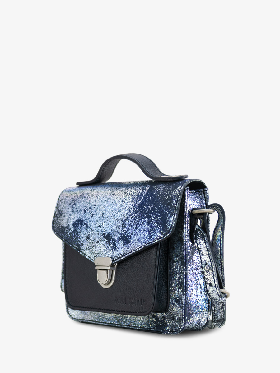 Foto-Ansicht-Seite-Handtasche-Holographisches-Leder-Mademoiselle-George-XS-Galaxie-Paul-Marius-W05XS-GAL
