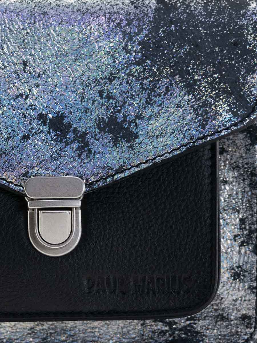 Foto-Fokus-Material-Handtasche-Holographisches Leder-Mademoiselle George XS Galaxie Paul Marius W05XS GAL