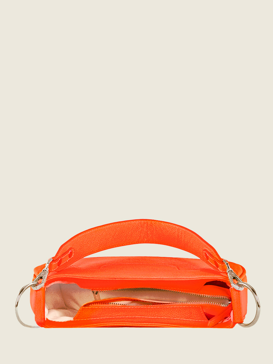 Fotoansicht-Innenansicht-Halbmondtasche-Leder-orange-Garance-Neon-Paul-Marius-W40-NE-O