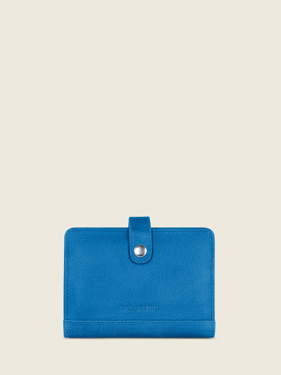 Fotoansicht-Vorderseite-Brieftasche-Leder-orange-LePortefeuille Jeanne Neon Paul Marius M34 NE BLU