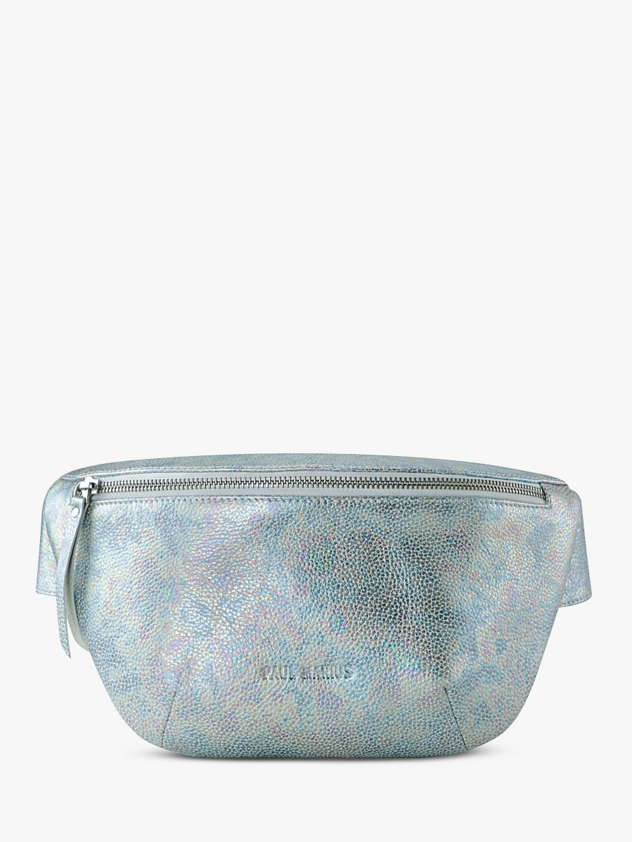 Foto-Ansicht-Seite-Gürteltasche-Leder-weiß-holographisch-LaBanane-Granite-Paul-Marius-M503-GRA-W