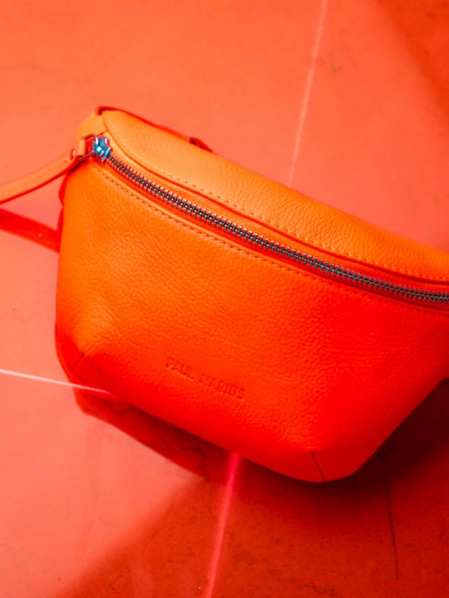 Fotoansicht-Vorderseite-Gürteltasche-Leder-orange-LaBanane XS Neon-Paul Marius M503XS NE O