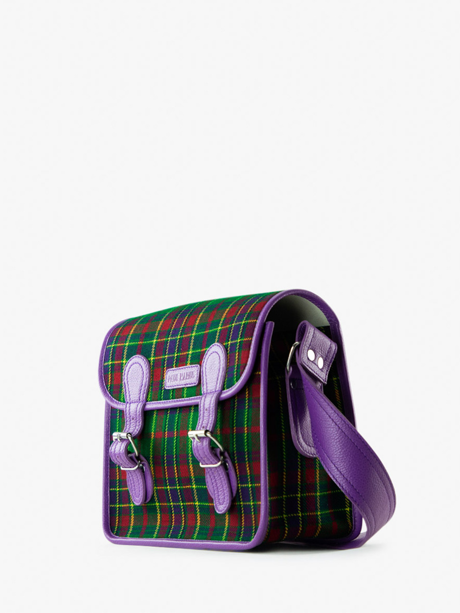 Fotoansicht-Rückseite-Umhängetasche-Leder-Stoff-Tartan-Lasacoche-S-Versus-Paul-Marius-M02S10-SCO-GR-P