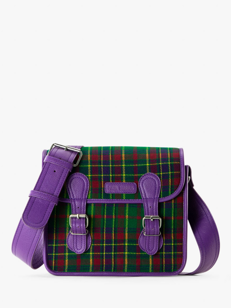 Fotoansicht-Seite-Umhängetasche-Leder-Stoff-Tartan-mehrfarbig-Lasacoche-S-Versus-Paul-Marius-M02S10-SCO-GR-P