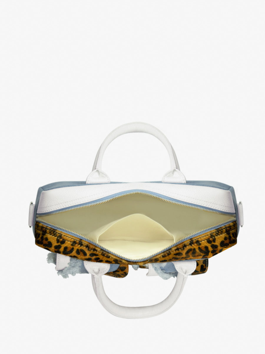 Fotoansicht-Tragegriff-Handtasche-Leder-weiß-Leopard-LeDandy S-Chimère-Denim-weiß-Paul Marius-W04S-CH-W-DENIM