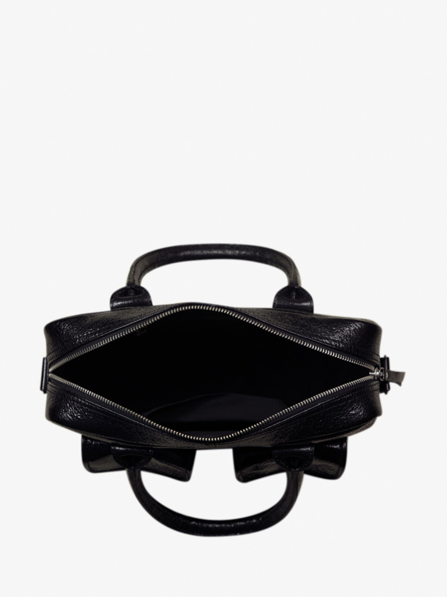 Fotoansicht Innenraum Handtasche aus schwarzem Leder mit Glitzer-LEDandy S Eclipse Paul Marius W04S M B