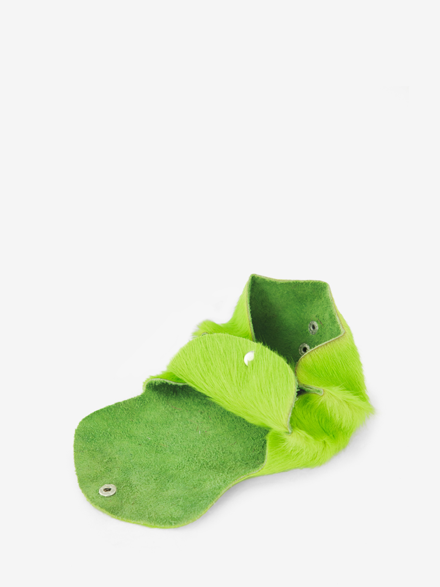 Fotoansicht Innenansicht Geldbörse aus grünem Leder LeGustave Creature Acid Green Paul Marius CLP CREA S-GR
