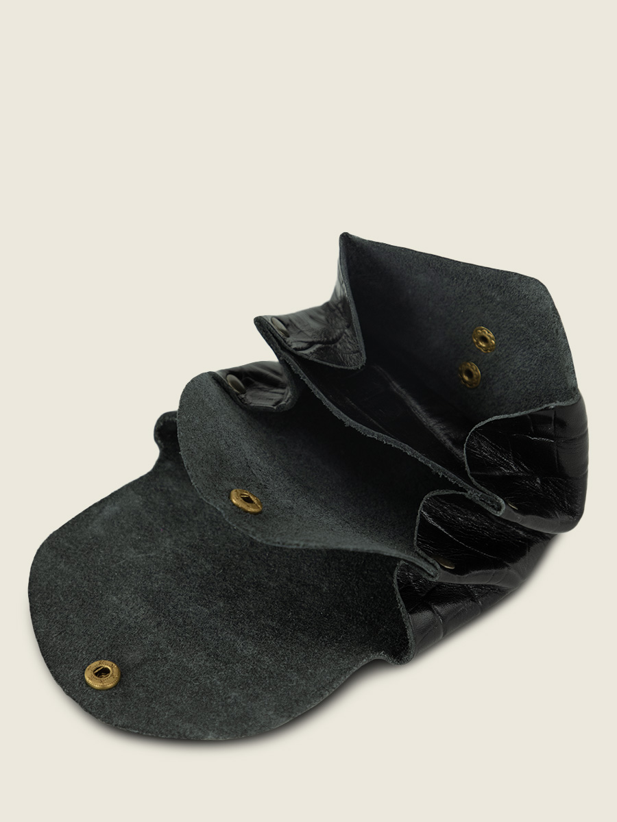 Fotoansicht Innenansicht Geldbörse aus tiefschwarzem Leder LeGustave Heritage Paul Marius CLP CR B