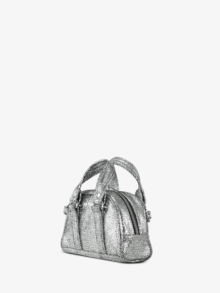 Handtasche LeMini Bowling, silberner Spiegel, Seitenansicht W45XS MIR