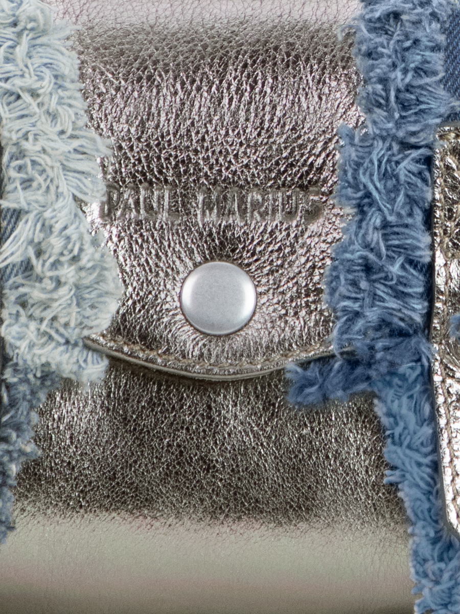 Foto-Ansicht-Zoom-Material-Umhängetasche-Leder-Jean-silber-Damen-LeMini Indispensable-Denim-Stahl-Paul Marius-W08S GM-Denim