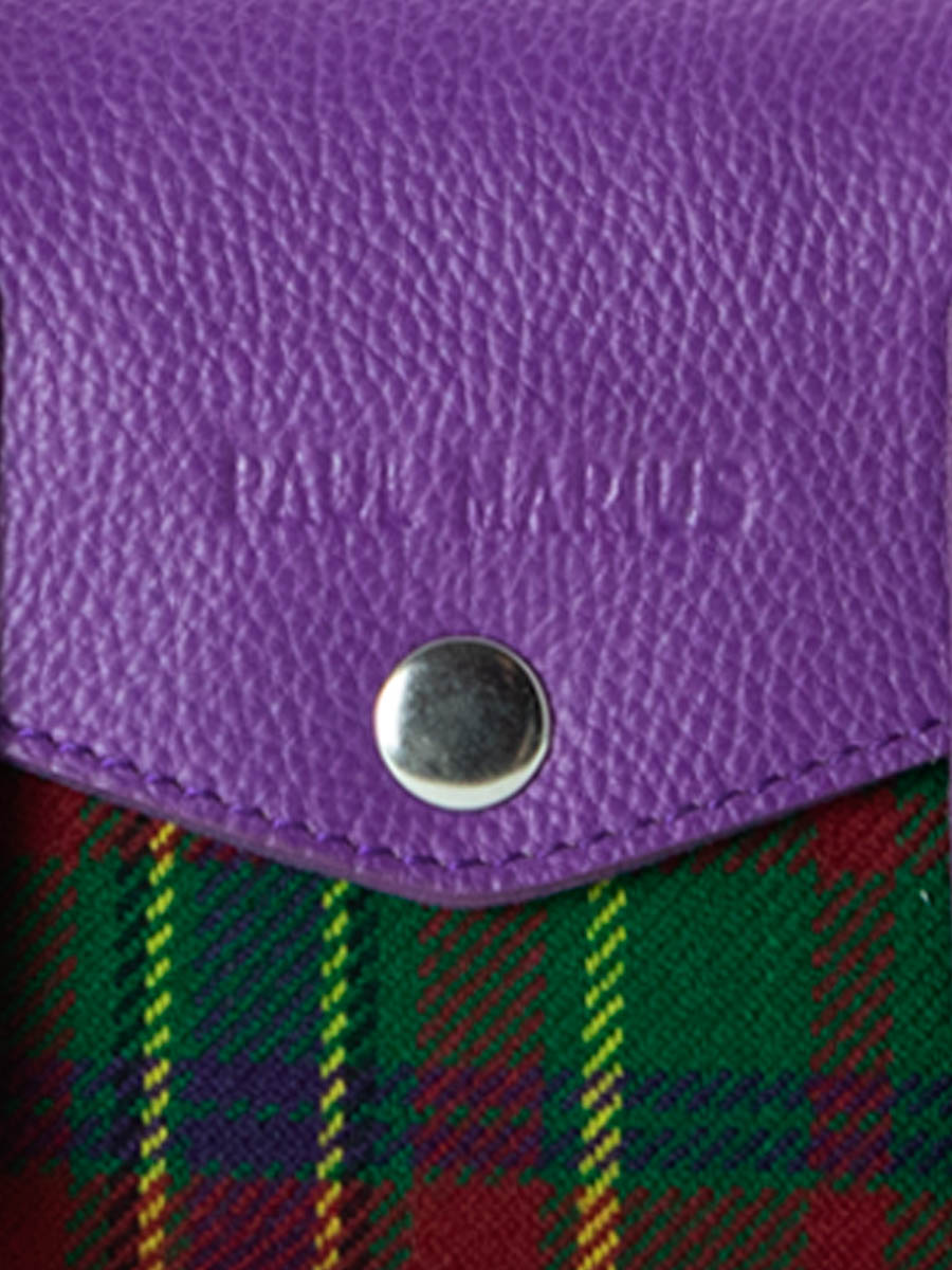 Foto-Fokus-Material-Mini-Umhängetasche-Leder-Stoff-Tartan-LeMini Indispensable-Versus-Paul Marius-W08S-SCO-GR-P