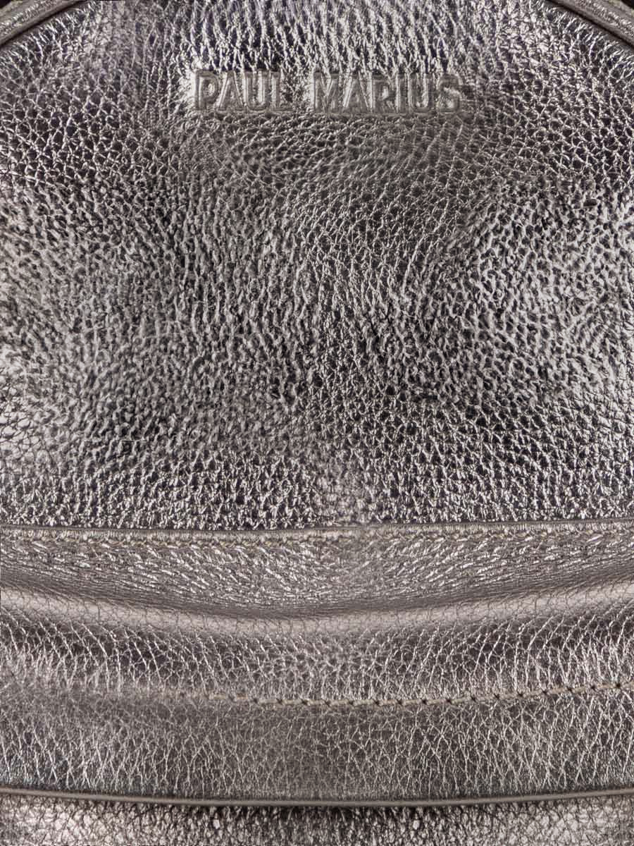Fotoansicht-Zoom-Material-kleine-Rucksacktasche-aus-Leder-für-Damen-silberfarben-Lemin-Intrepide-Stahl-Paul-Marius-M37S-GM