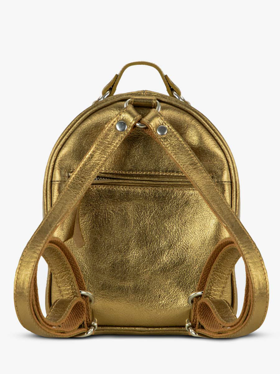 Foto-Rückansicht-kleiner-Lederrucksack-für-Damen-golden-LeMini-Intrepide-Bronze-Paul-Marius-M37S-OG