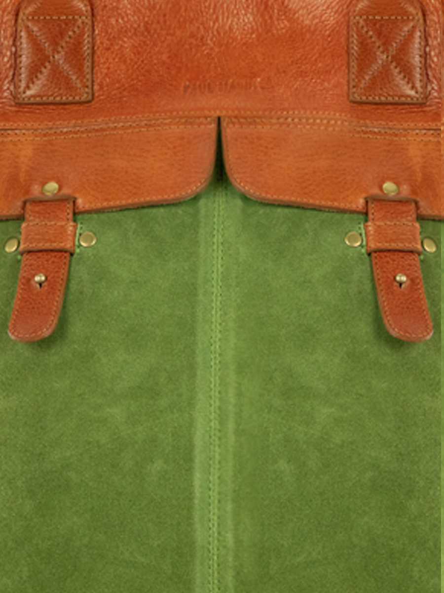 Fotoansicht-Zoom-Material-Eimer-Tasche-braunes Leder-kaki-LePilote-Nomade-Paul-Marius-B06-OCO-GR