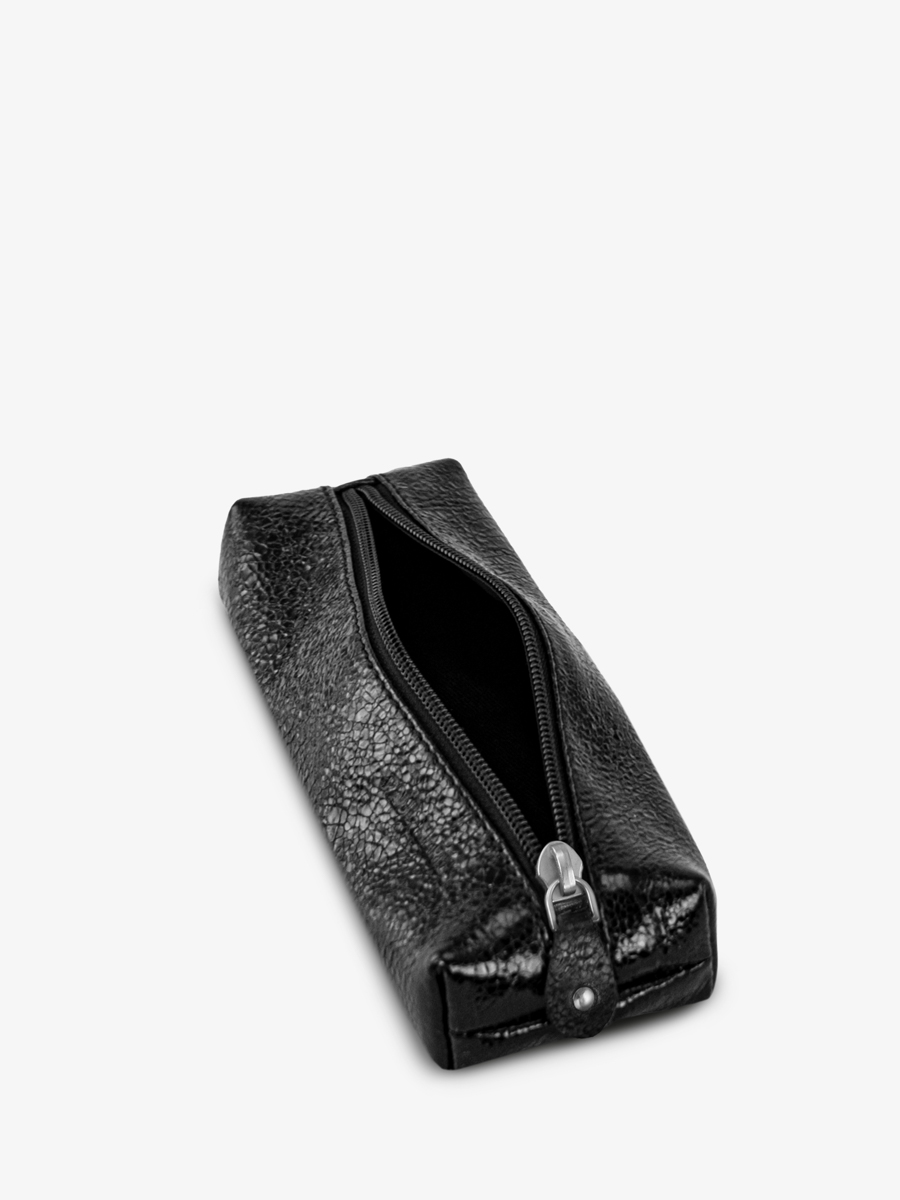 Federmäppchen für die Schule, schwarz glitzernd, LePlumier Eclipse, Innenansicht, M57, M-B