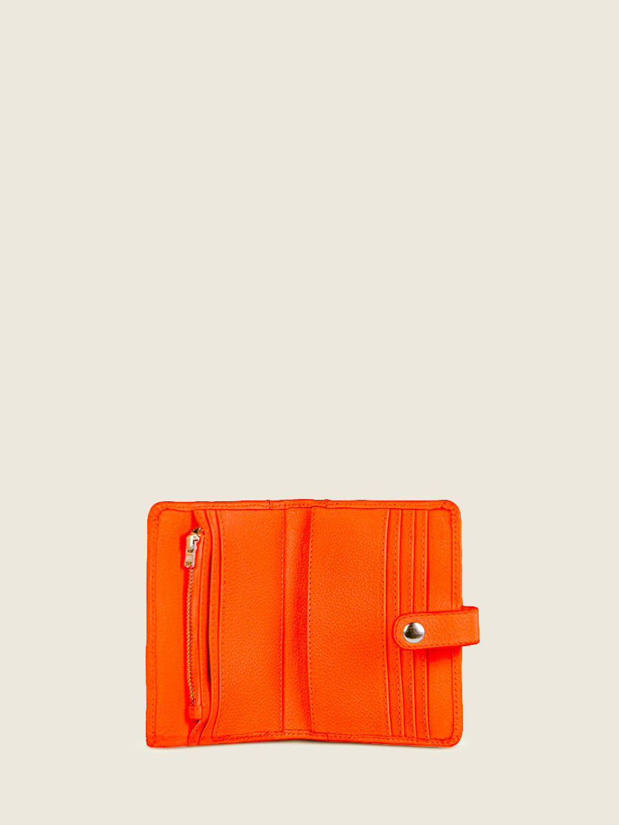 Fotoansicht-Innenansicht-Brieftasche-Leder-orange-LePortefeuille-Jeanne-Neon-Paul-Marius-M34-NE-O