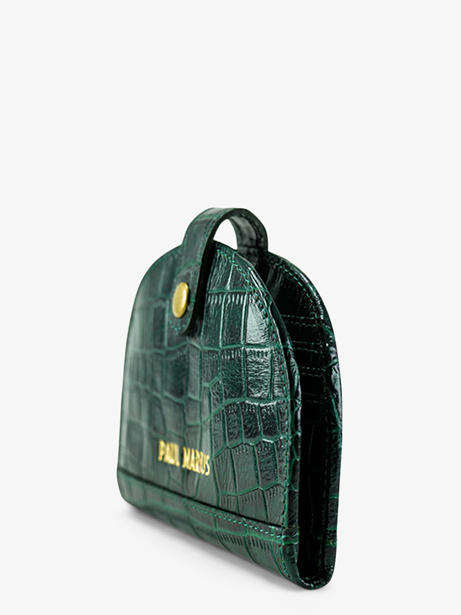 Foto-Seitenansicht-Brieftasche-Leder-Damen-LePortefeuille-Manon-N2-Alligator-grün-Paul-Marius-M33-A-DG