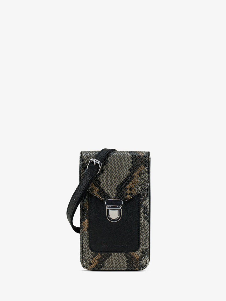 tasche-telefon-leder-tasche-telefon-python-grau-schwarz-ansicht-vorderseite-m88-p-gre-b