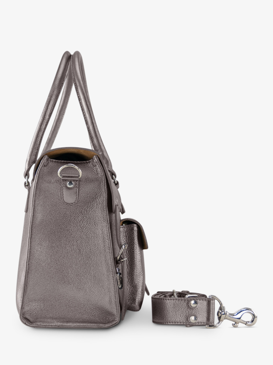 foto-ansicht-seite-handtasche-leder-silber-lerive-gauche-m-stahl-paul-marius-w01m-gm